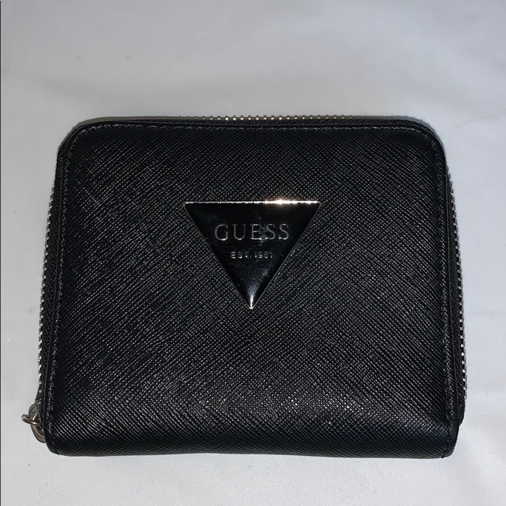 Black leather small GUESS wallet